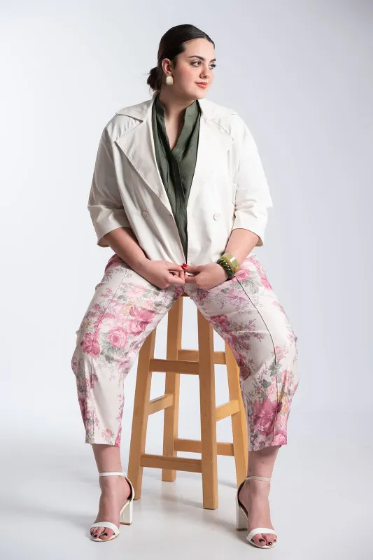 Solid-Color Cotton Crop Jacket 