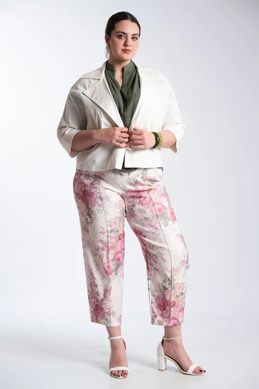 Solid-Color Cotton Crop Jacket 