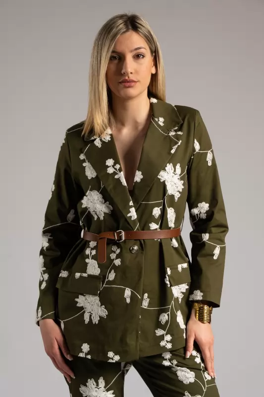 Σακάκι Floral Ζώνη