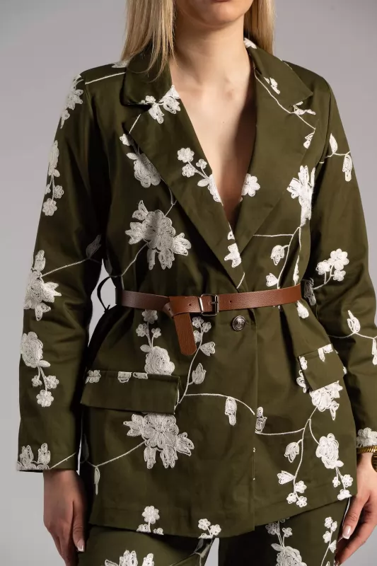Σακάκι Floral Ζώνη