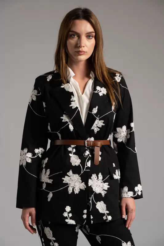 Σακάκι Floral Ζώνη