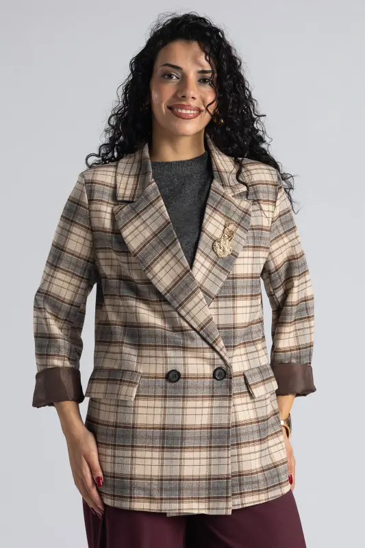 Σακάκι Καρό Αποσπώμενες Καρφίτσες