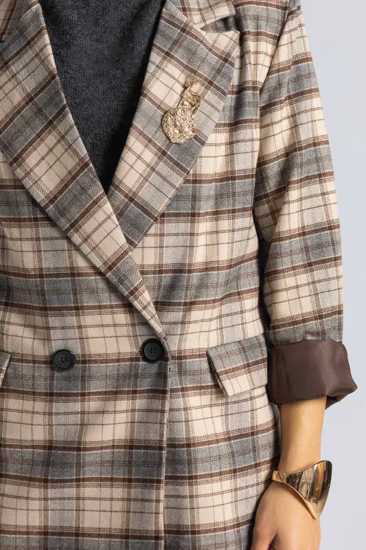 Σακάκι Καρό Αποσπώμενες Καρφίτσες