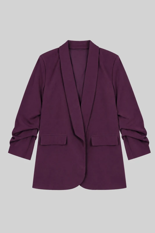 Blazer Solid-Color Over with Ruffles 