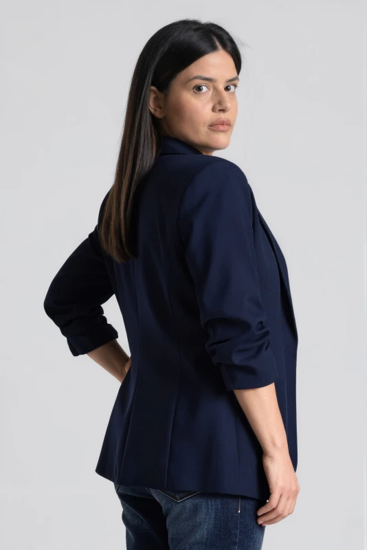 Blazer Solid-Color Over with Ruffles 