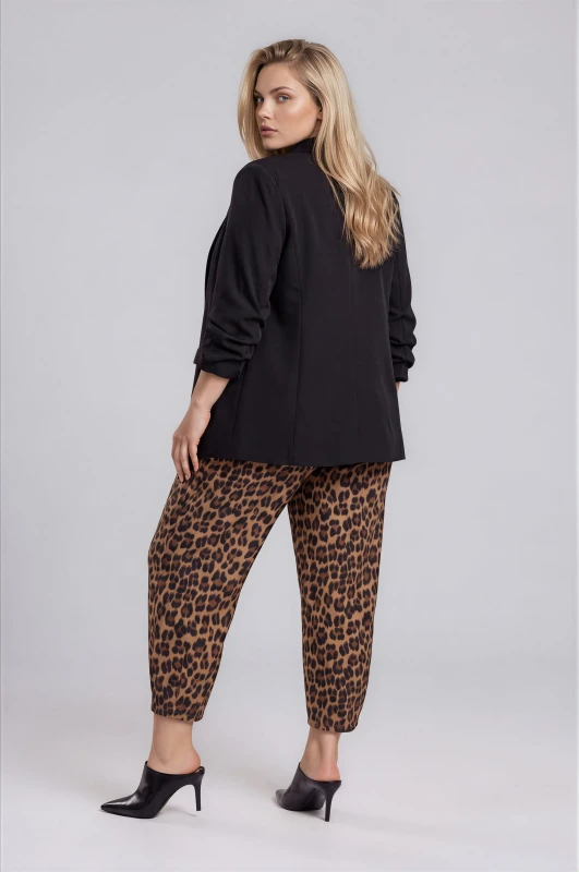 Blazer Solid-Color Over with Ruffles 