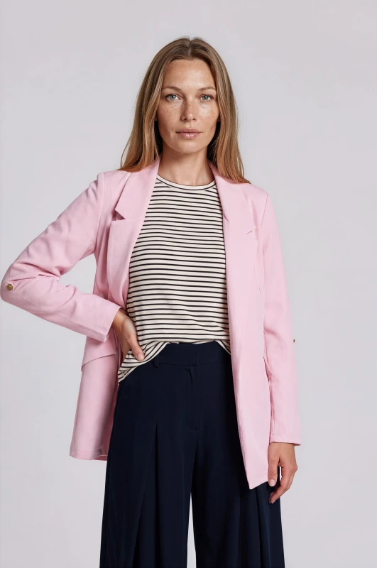 Single-color Striped Blazer 