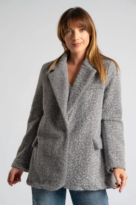 Jacket Boucle Solid Color