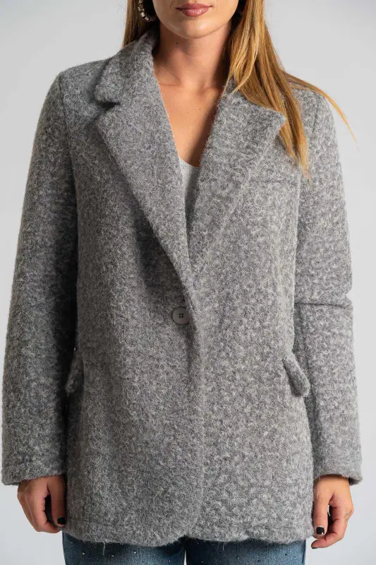 Jacket Boucle Solid Color