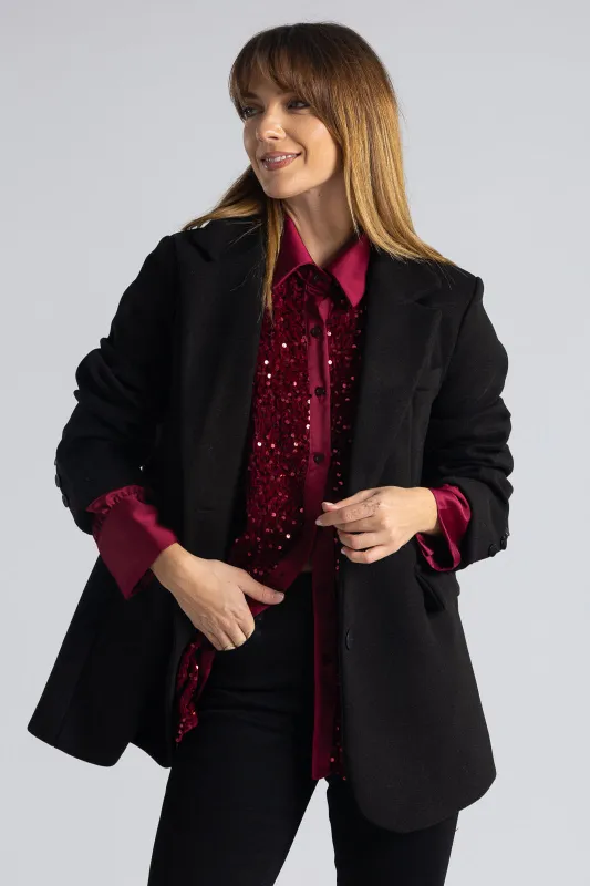 Blazer Lapel Pockets Flap