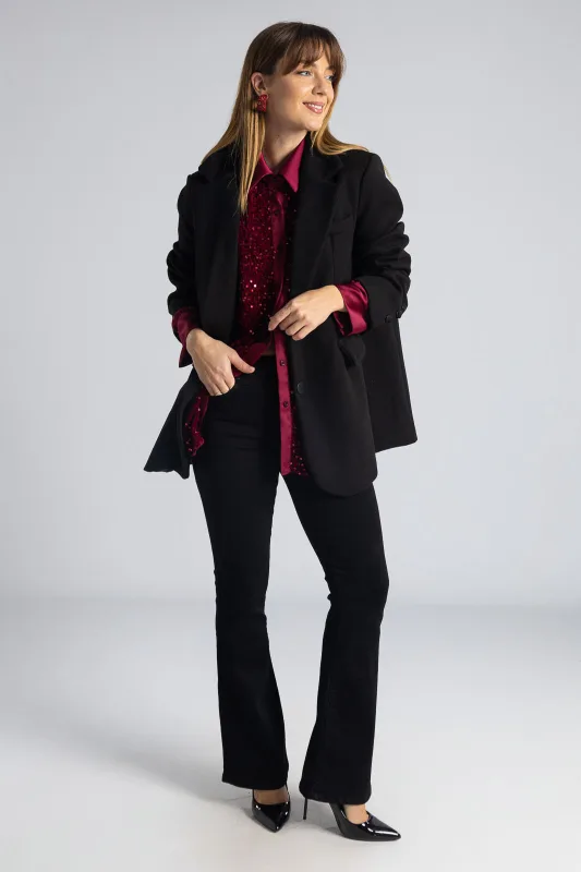 Blazer Lapel Pockets Flap