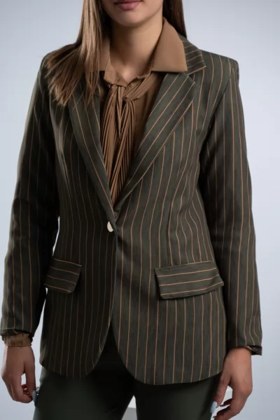 Blazer Striped Caramel-Khaki 