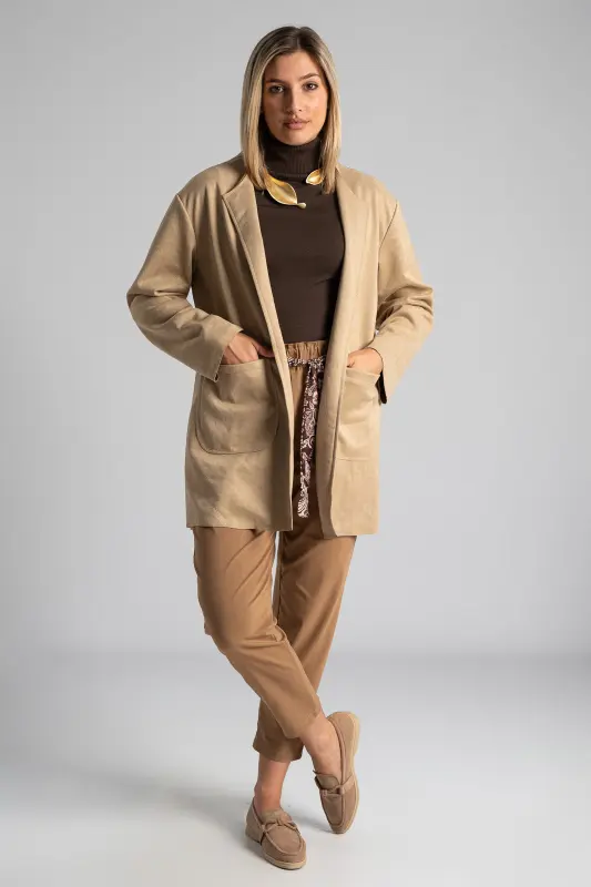 Suede Blazer Square Pockets