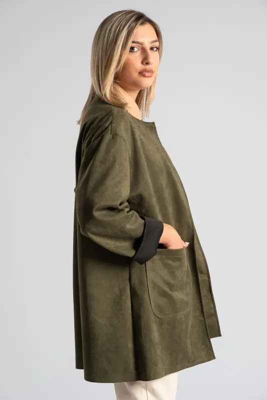 Suede Blazer Square Pockets