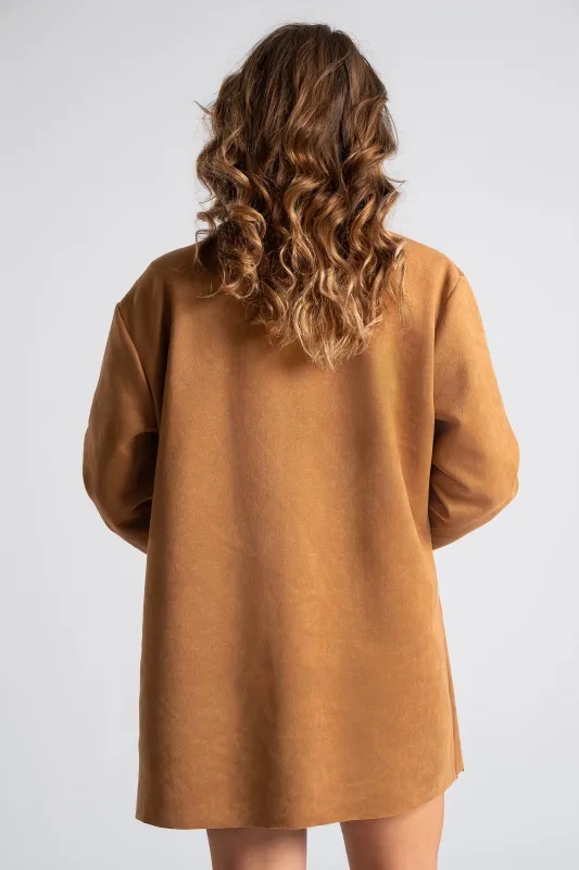 Suede Blazer Square Pockets