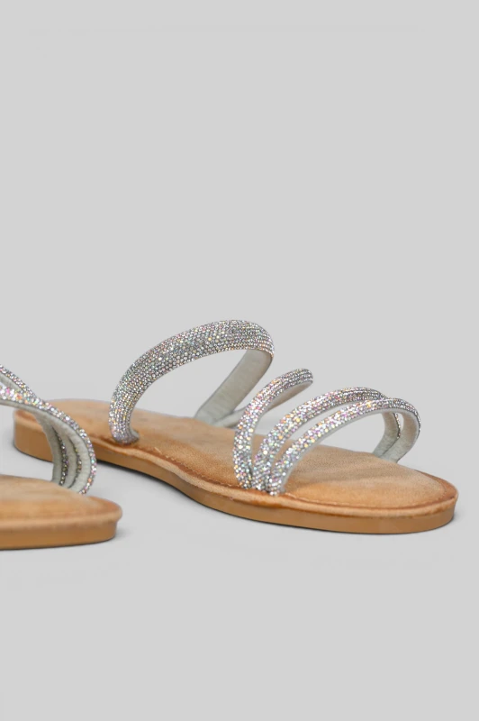 Flat Sandals Rhinestone Decorations 