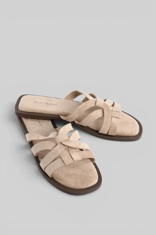 Σανδάλια Flat Σουέτ
