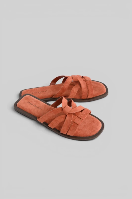 Σανδάλια Flat Σουέτ