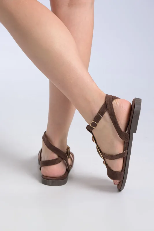Σανδάλια Flat Suede Διακοσμητικά Στοιχεία