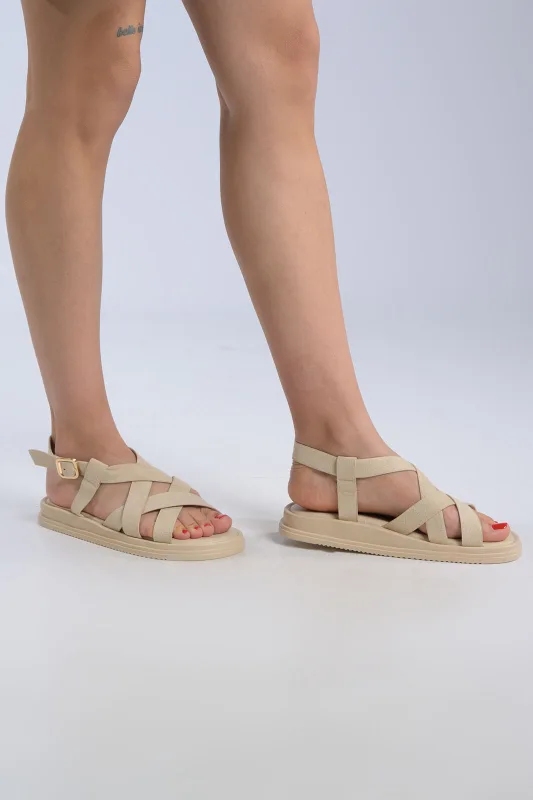 Σανδάλια Suede Χιαστί Λουράκια