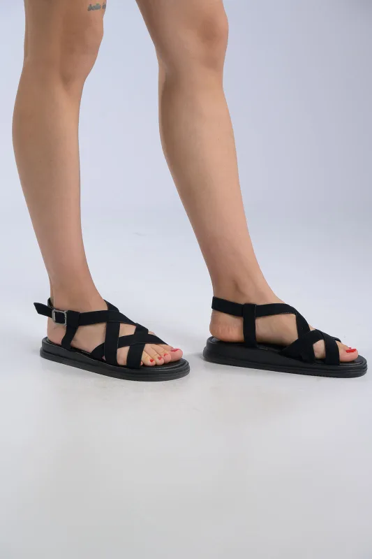 Σανδάλια Suede Χιαστί Λουράκια