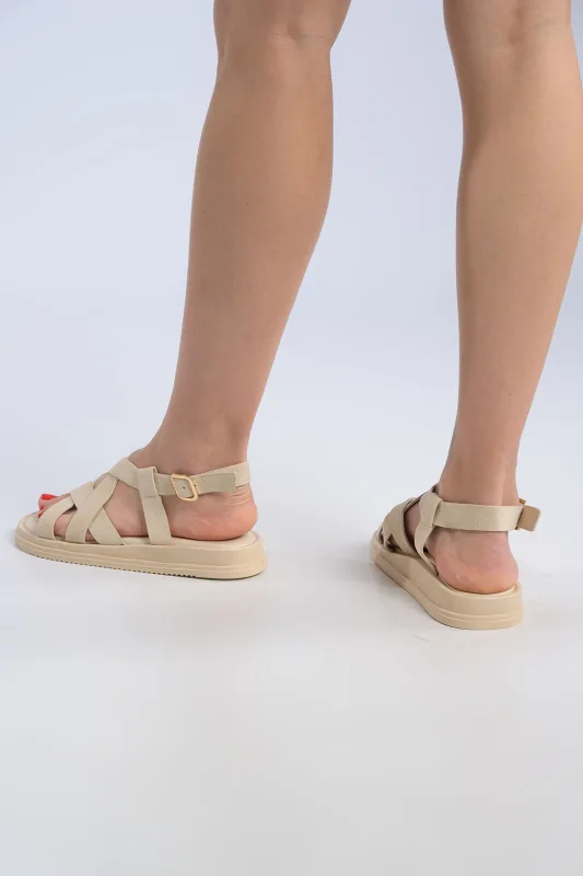 Σανδάλια Suede Χιαστί Λουράκια