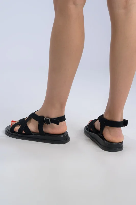 Σανδάλια Suede Χιαστί Λουράκια