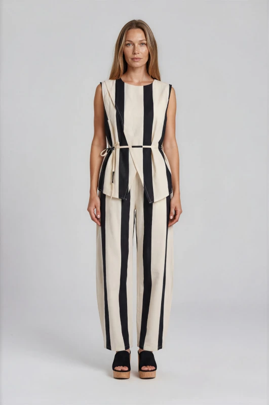 Striped Sleeveless Top-Pants Co-ords