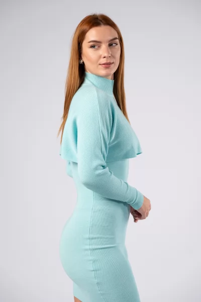 Set Dress-Crop Rib Mint