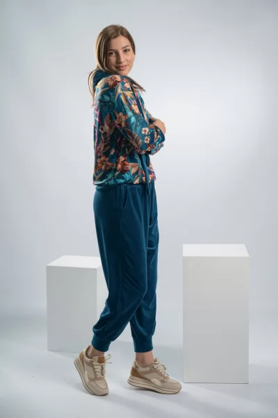 Σετ Φόρμας Velvet Floral Μπλε