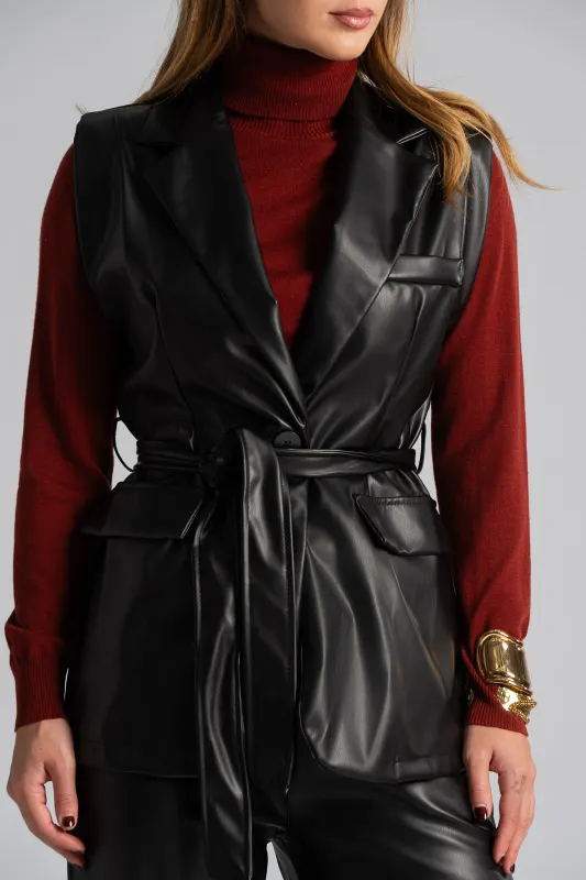 Σετ Γιλέκο-Παντελόνι Δερματίνη