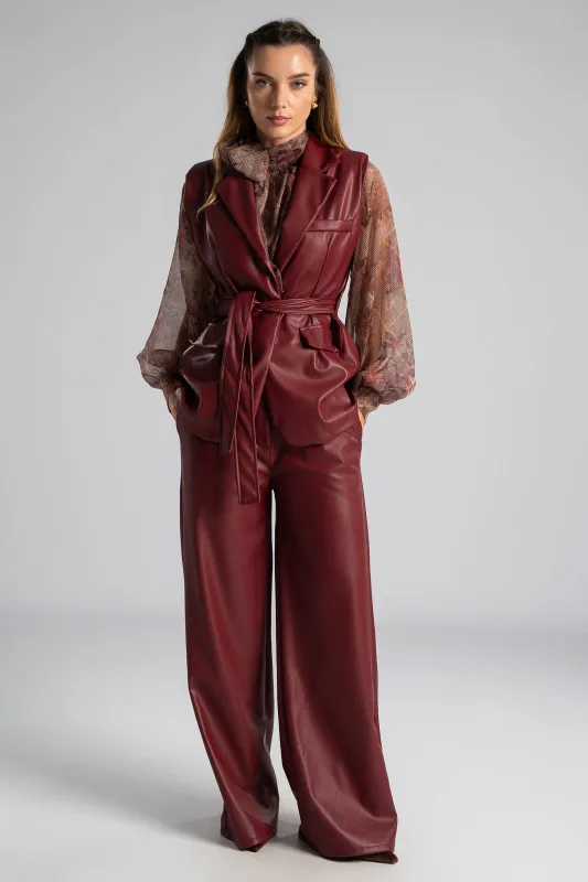 Σετ Γιλέκο-Παντελόνι Δερματίνη