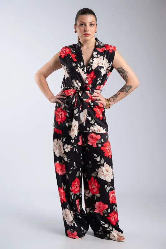 Floral Set Vest-Pants 