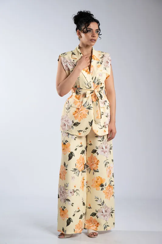 Floral Set Vest-Pants 
