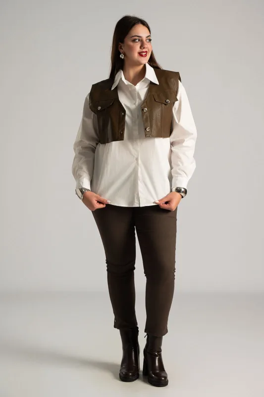 Set Leather Vest and Shirt 