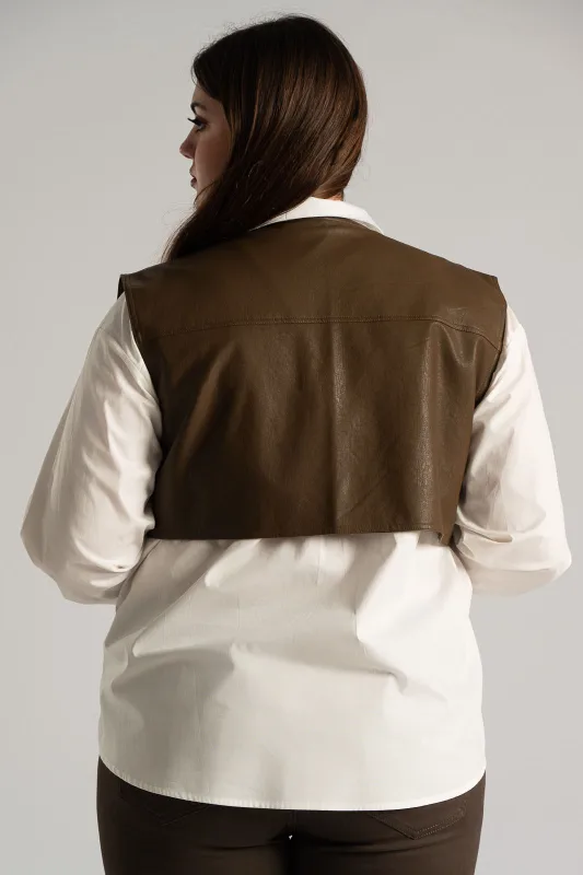 Set Leather Vest and Shirt 