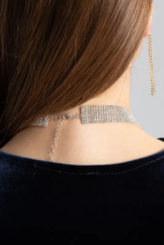 Σετ Κολιέ-Σκουλαρίκια Layered Στρας