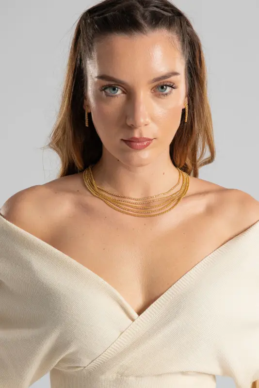 Σετ Κολιέ-Σκουλαρίκια Multiple Lines