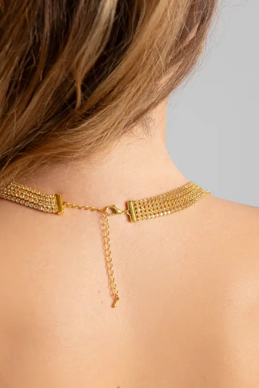 Set Necklace-Earrings Multiple Lines