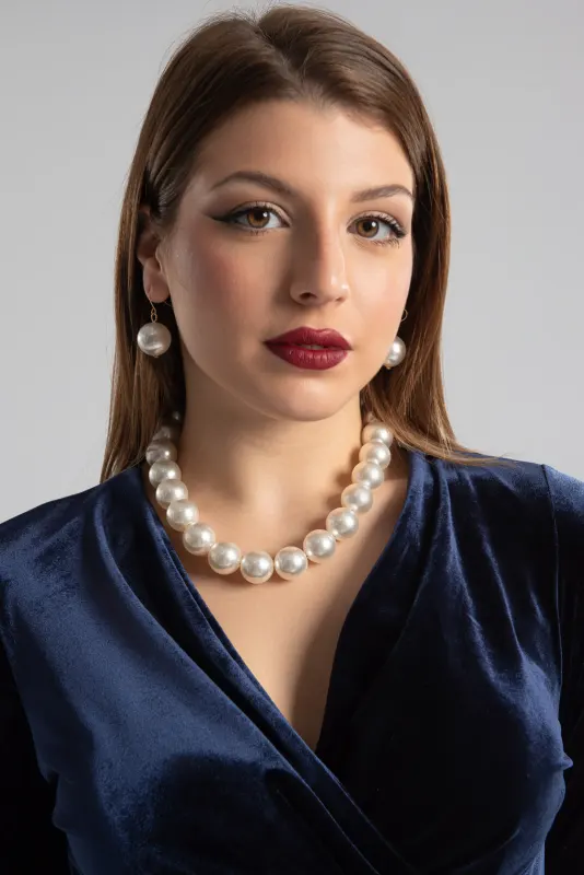 Σετ Κολιέ-Σκουλαρίκια Πέρλες