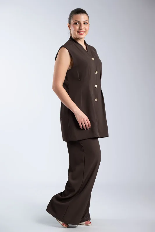 Σετ Μεσάτο Γιλέκο-Παντελόνι Μονόχρωμο