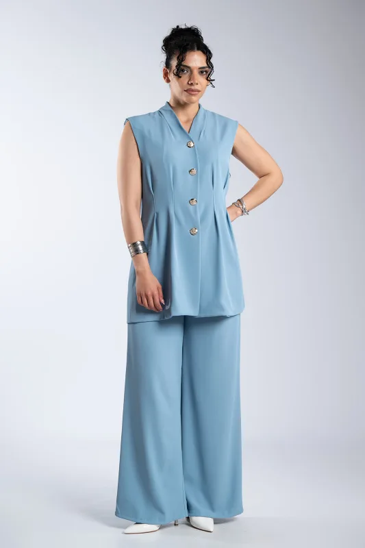 Σετ Μεσάτο Γιλέκο-Παντελόνι Μονόχρωμο