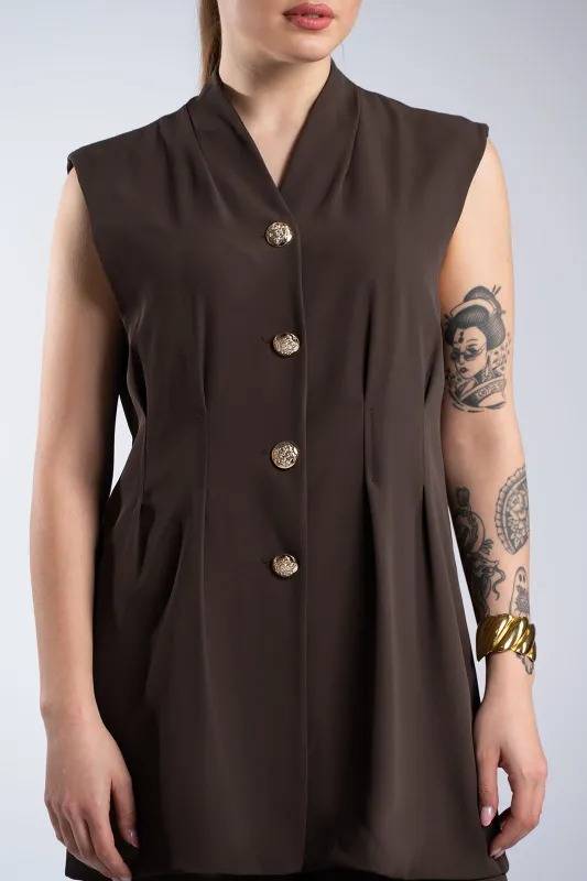 Σετ Μεσάτο Γιλέκο-Παντελόνι Μονόχρωμο