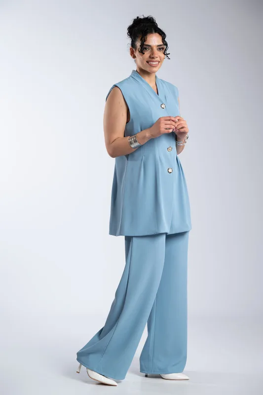 Σετ Μεσάτο Γιλέκο-Παντελόνι Μονόχρωμο