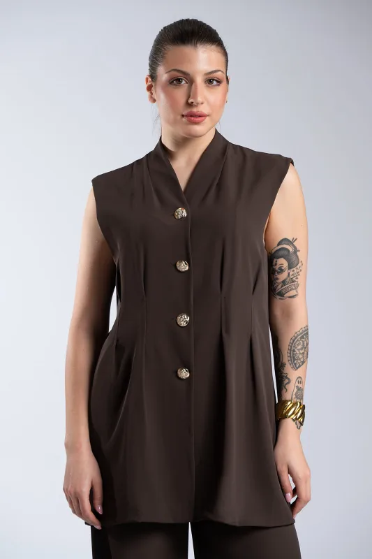 Σετ Μεσάτο Γιλέκο-Παντελόνι Μονόχρωμο