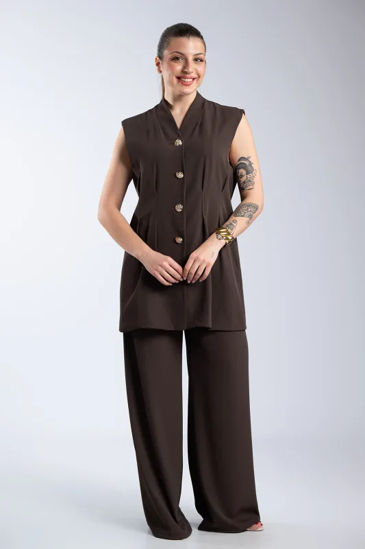 Σετ Μεσάτο Γιλέκο-Παντελόνι Μονόχρωμο