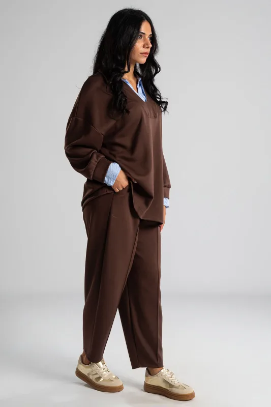Set Blouse with Collar and Trousers