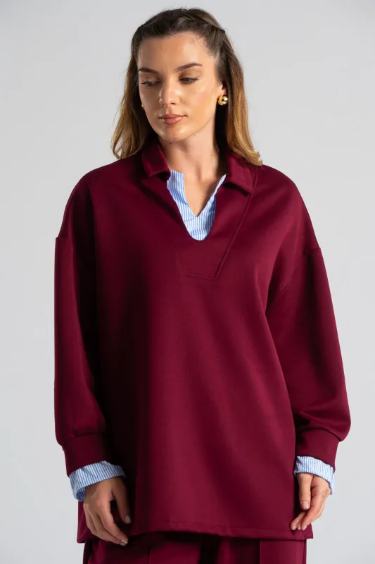 Set Blouse with Collar and Trousers