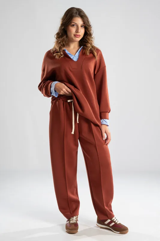 Set Blouse with Collar and Trousers