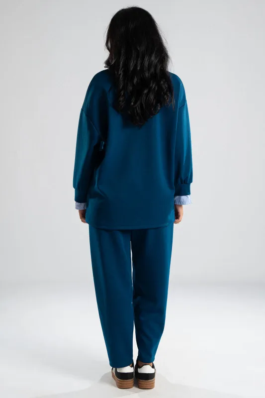 Set Blouse with Collar and Trousers